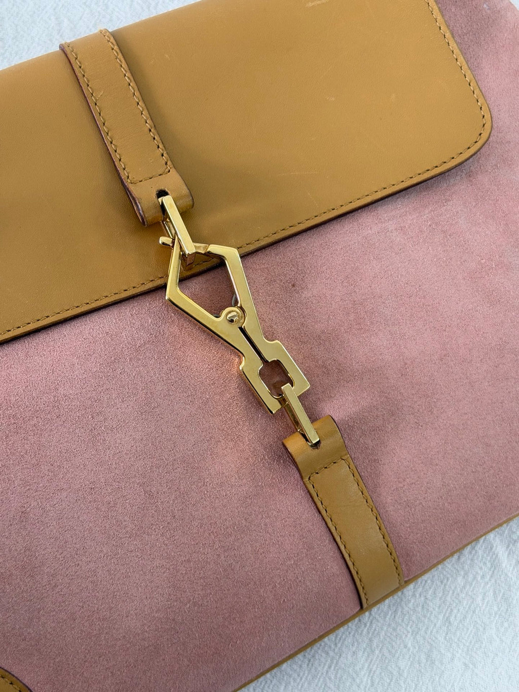 Gucci  Bamboo Jackie Suede Shoulder Bag
