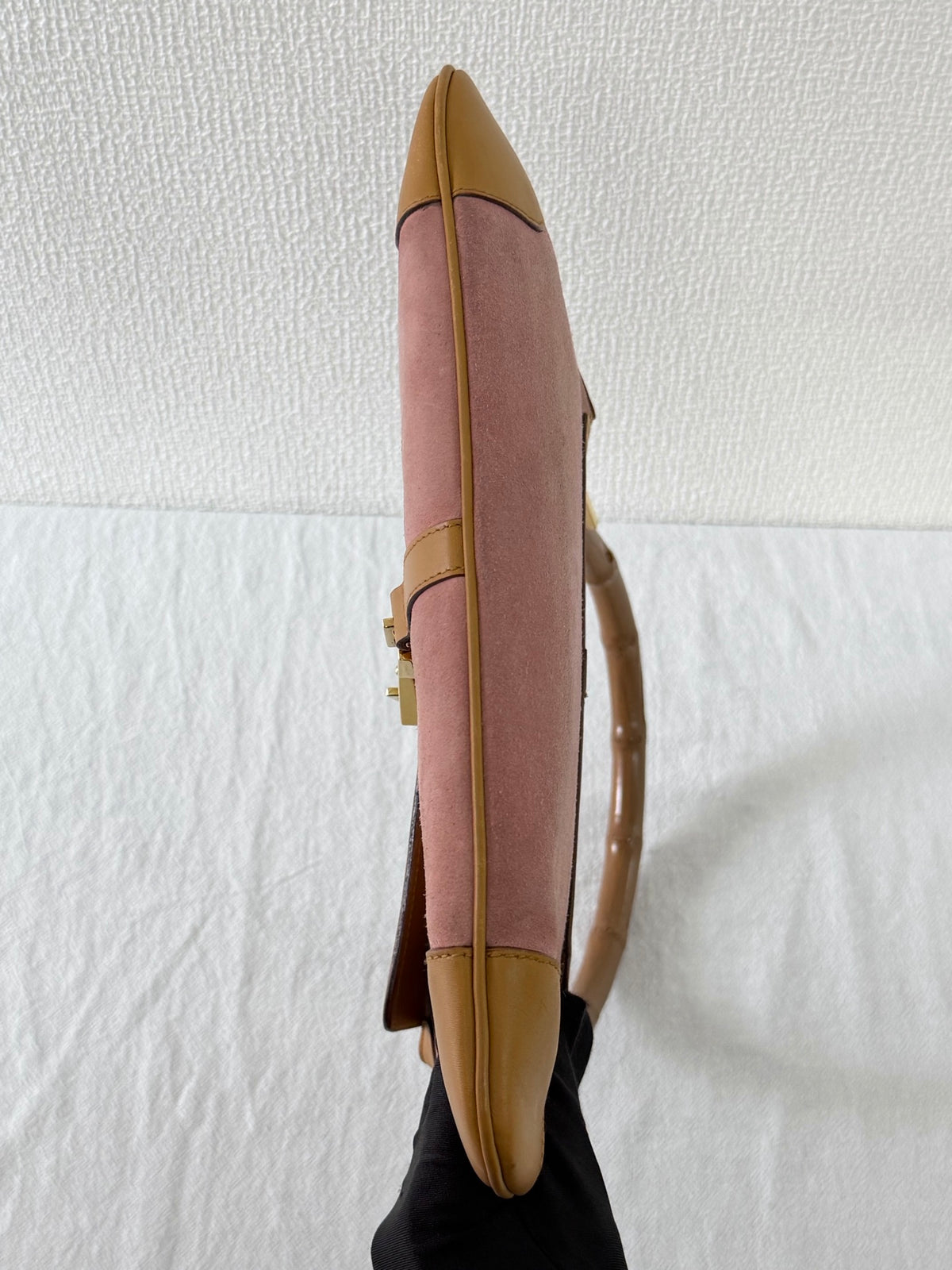 Gucci  Bamboo Jackie Suede Shoulder Bag