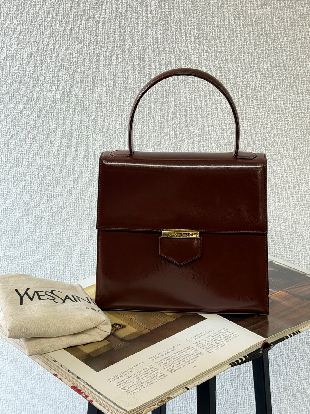 Yves Saint Laurent Box Flap Top Handle Bag