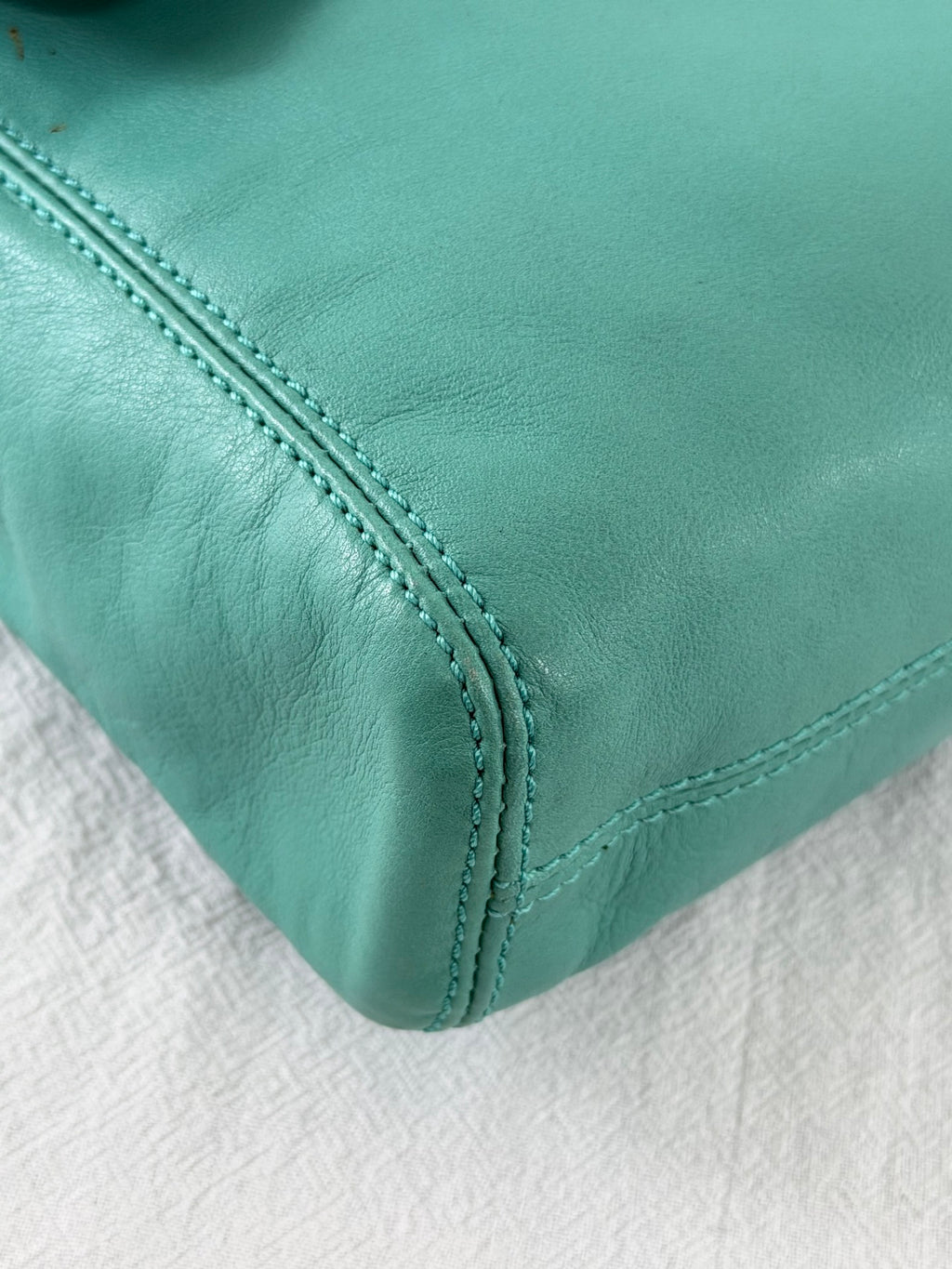 CHANEL Turquoise Caviar Stitched CC Flap Crossbody Bag