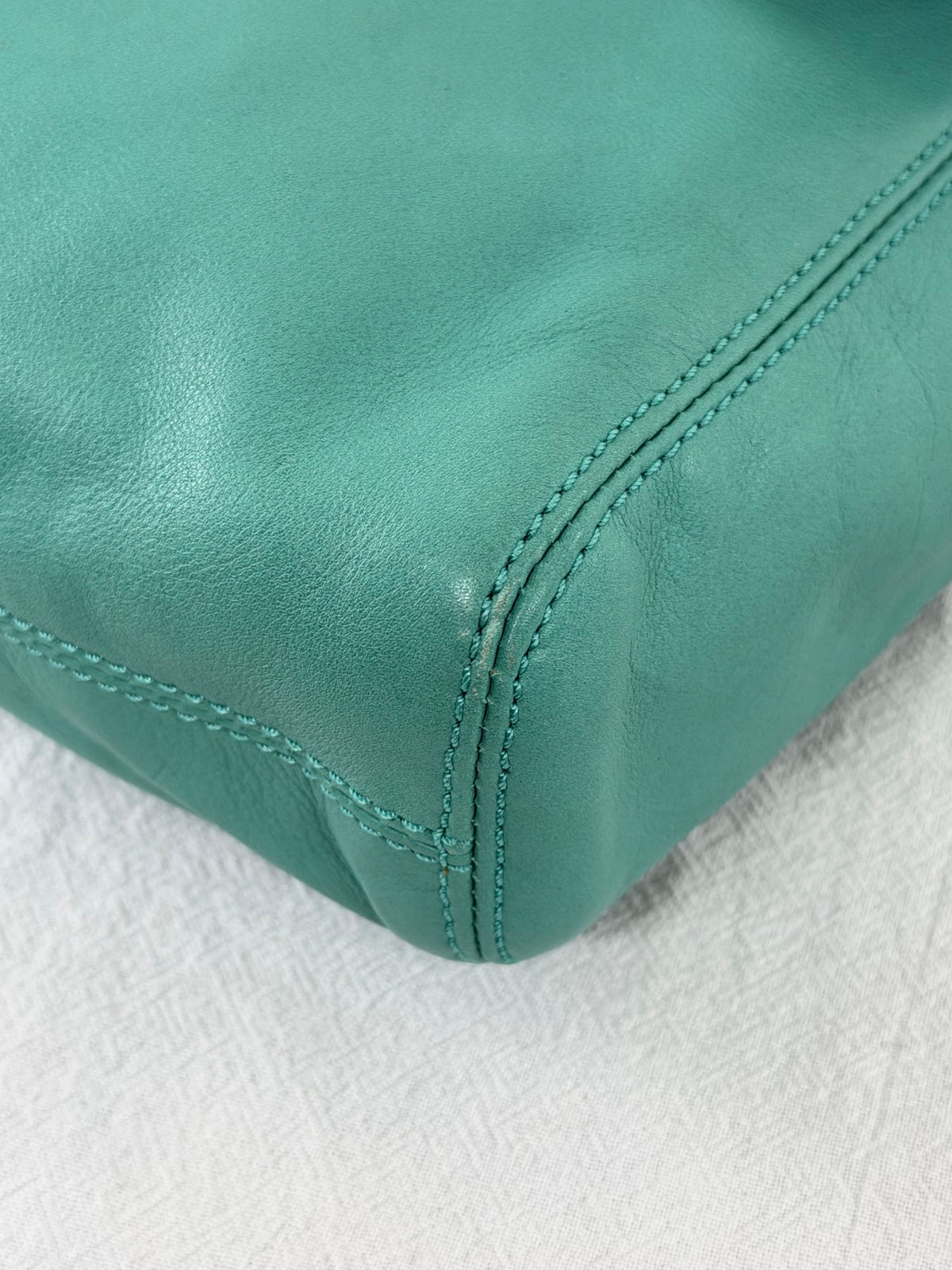 CHANEL Turquoise Caviar Stitched CC Flap Crossbody Bag