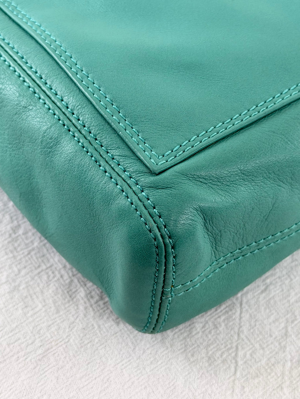CHANEL Turquoise Caviar Stitched CC Flap Crossbody Bag