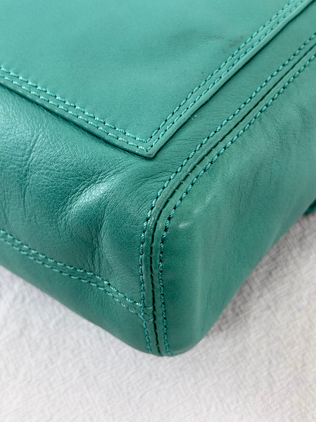 CHANEL Turquoise Caviar Stitched CC Flap Crossbody Bag