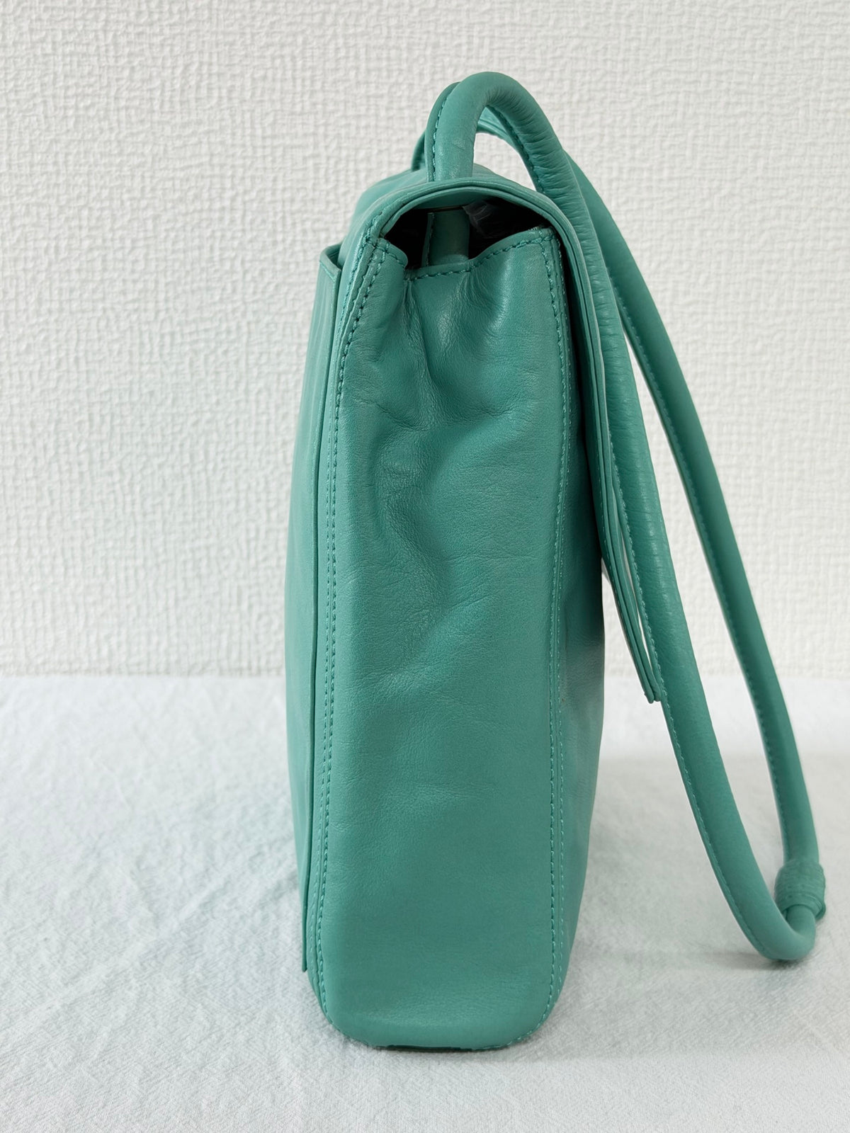 CHANEL Turquoise Caviar Stitched CC Flap Crossbody Bag