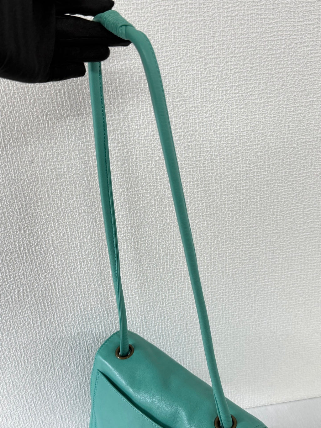 CHANEL Turquoise Caviar Stitched CC Flap Crossbody Bag