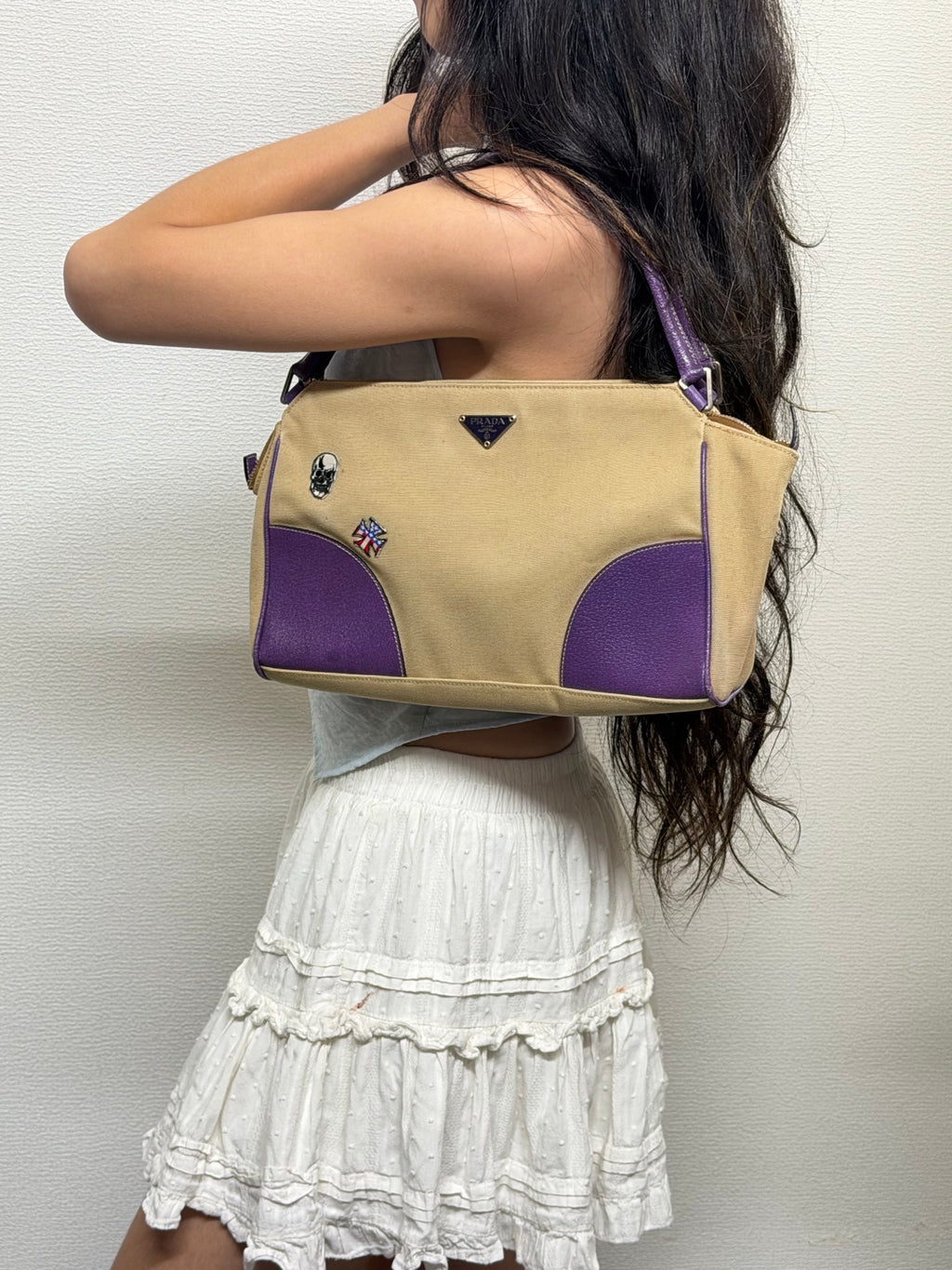 PRADA Canapa Canvas Cinghiale Bowling Bag