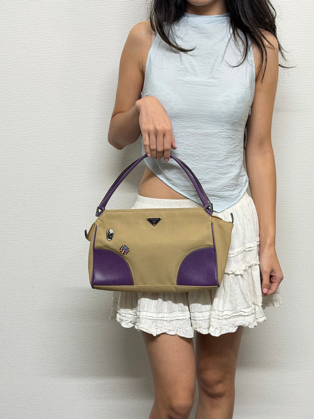 PRADA Canapa Canvas Cinghiale Bowling Bag