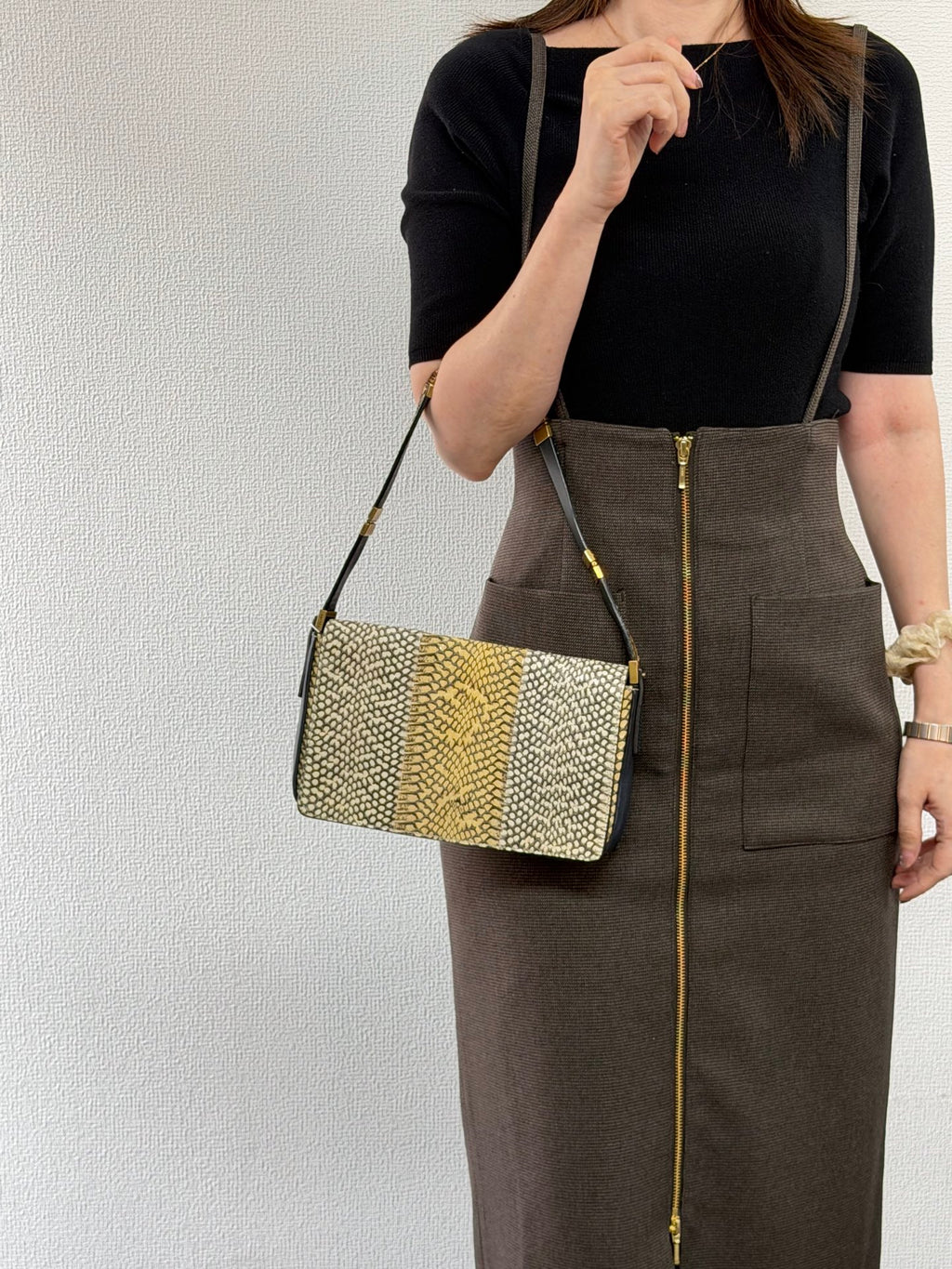 CELINE Python Leather Shoulder Bag