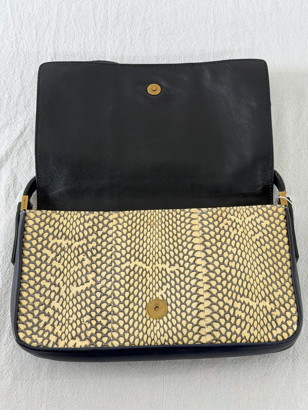 CELINE Python Leather Shoulder Bag