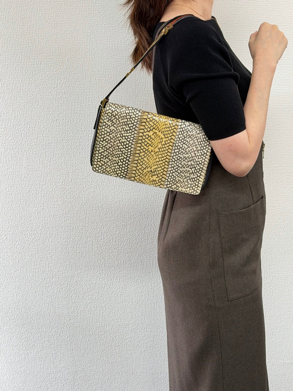 CELINE Python Leather Shoulder Bag