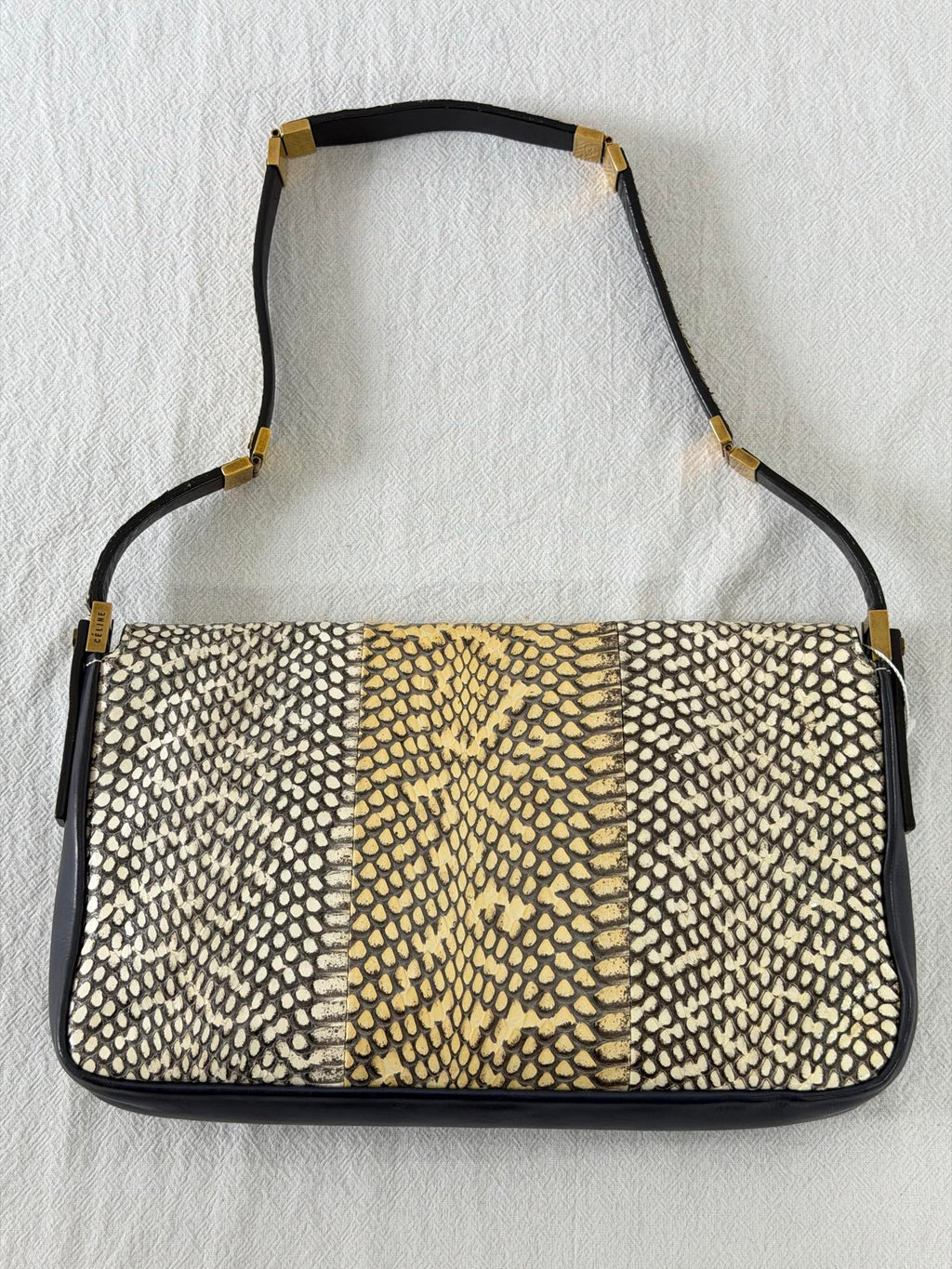 CELINE Python Leather Shoulder Bag
