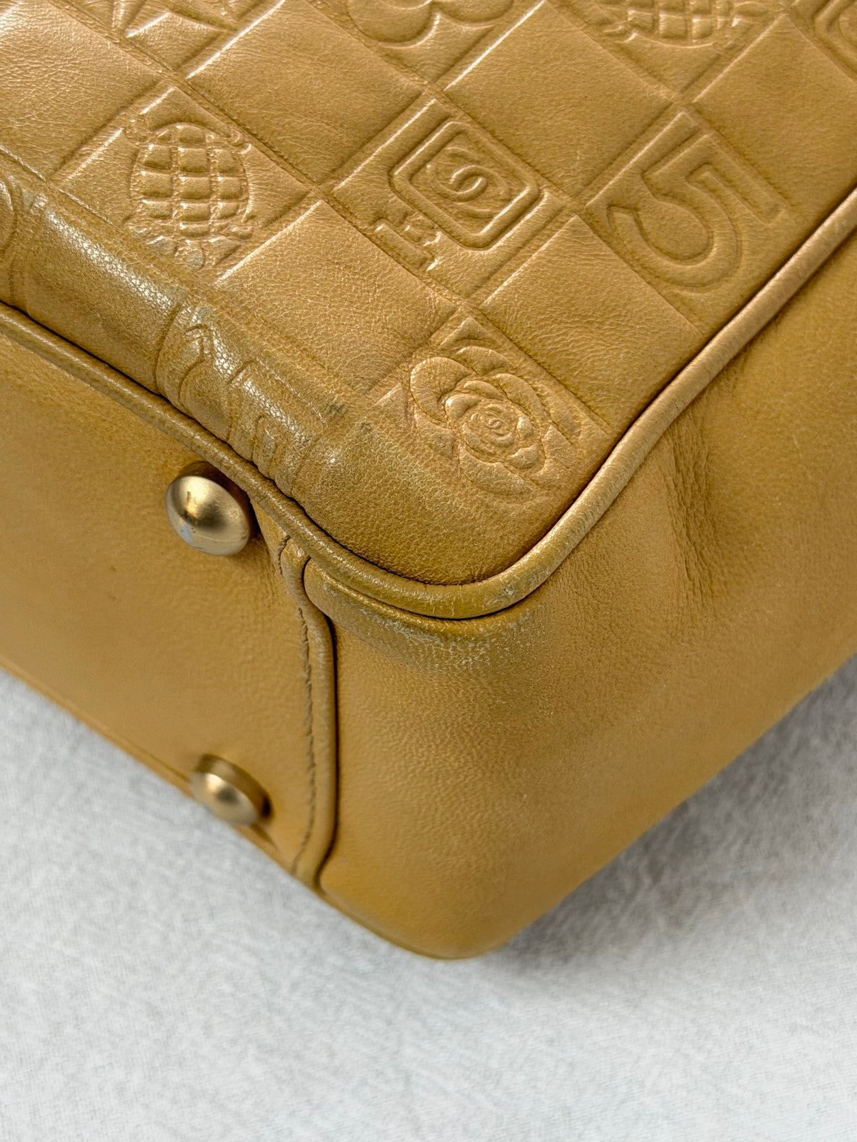 CHANEL Icon Line Embossed Tote Bag