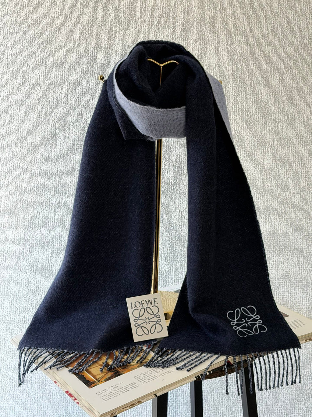 LOEWE Bicolor Anagram Cashmere Scarf
