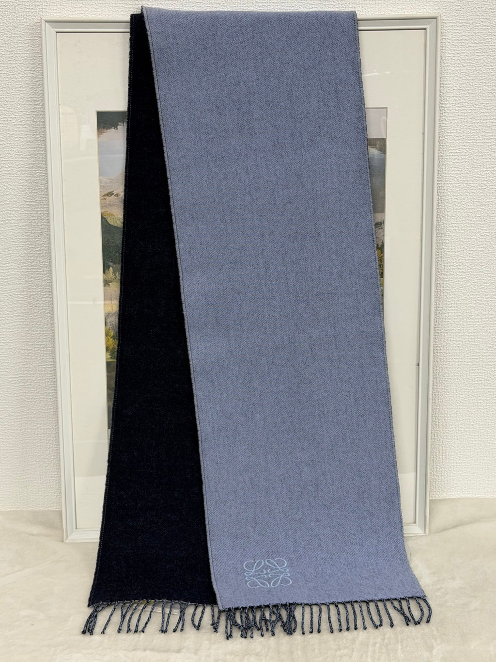 LOEWE Bicolor Anagram Cashmere Scarf