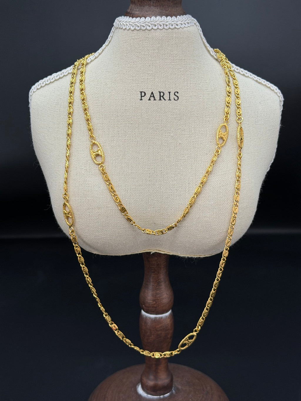 CELINE Triomphe Macadam Station Long Chain Necklace