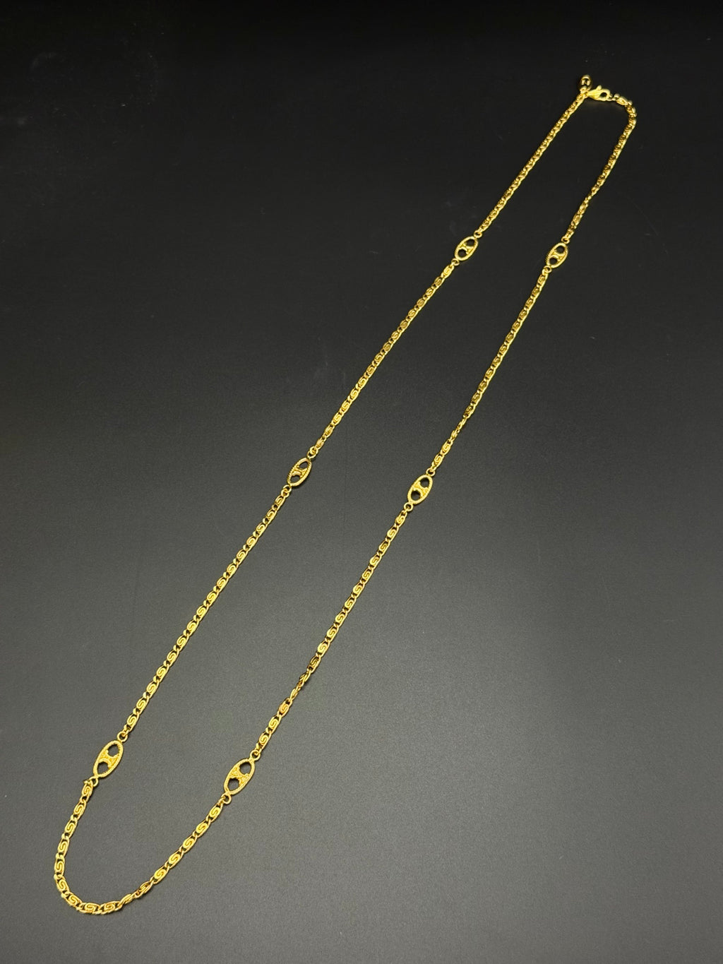 CELINE Triomphe Macadam Station Long Chain Necklace