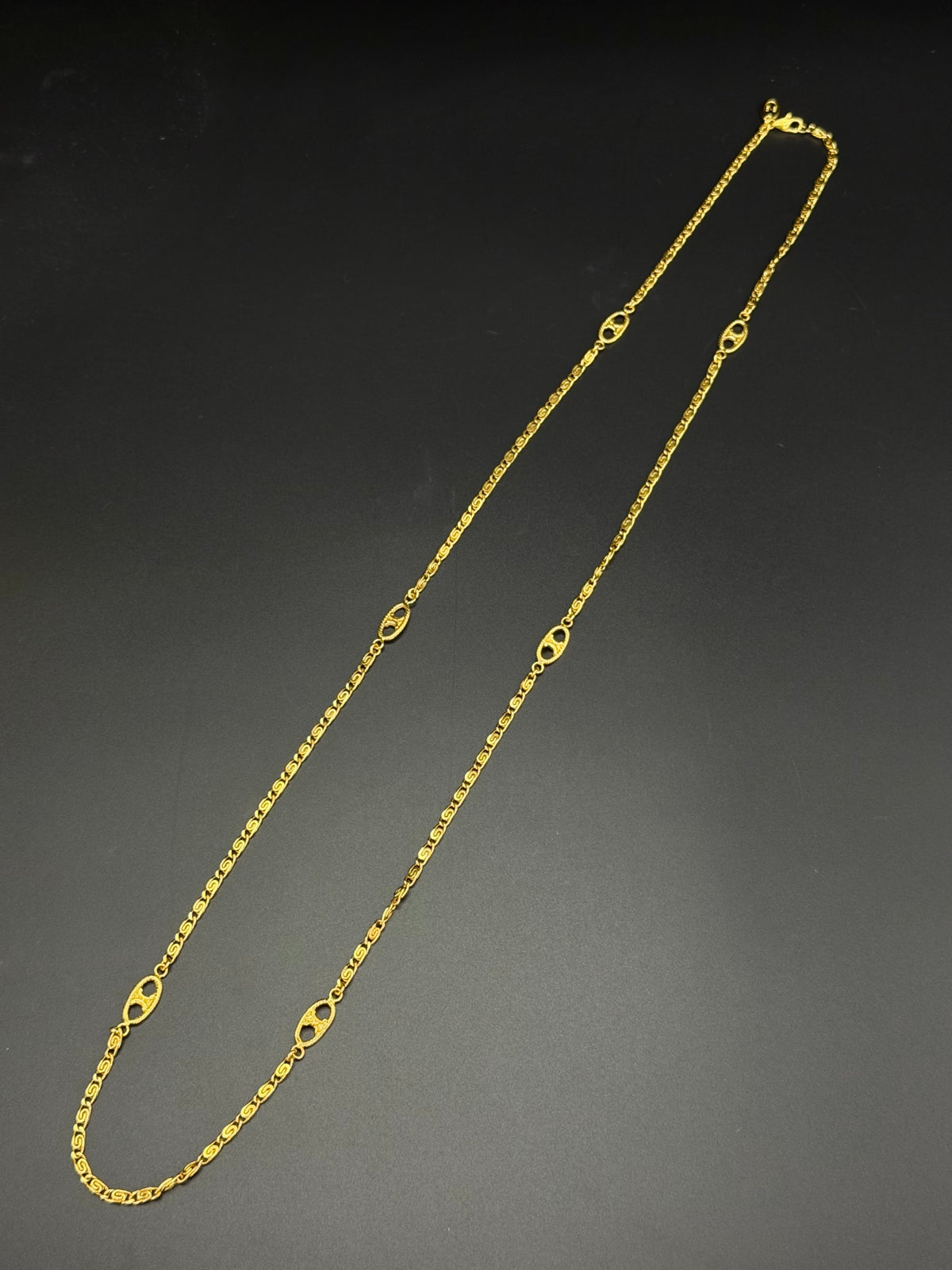 CELINE Triomphe Macadam Station Long Chain Necklace