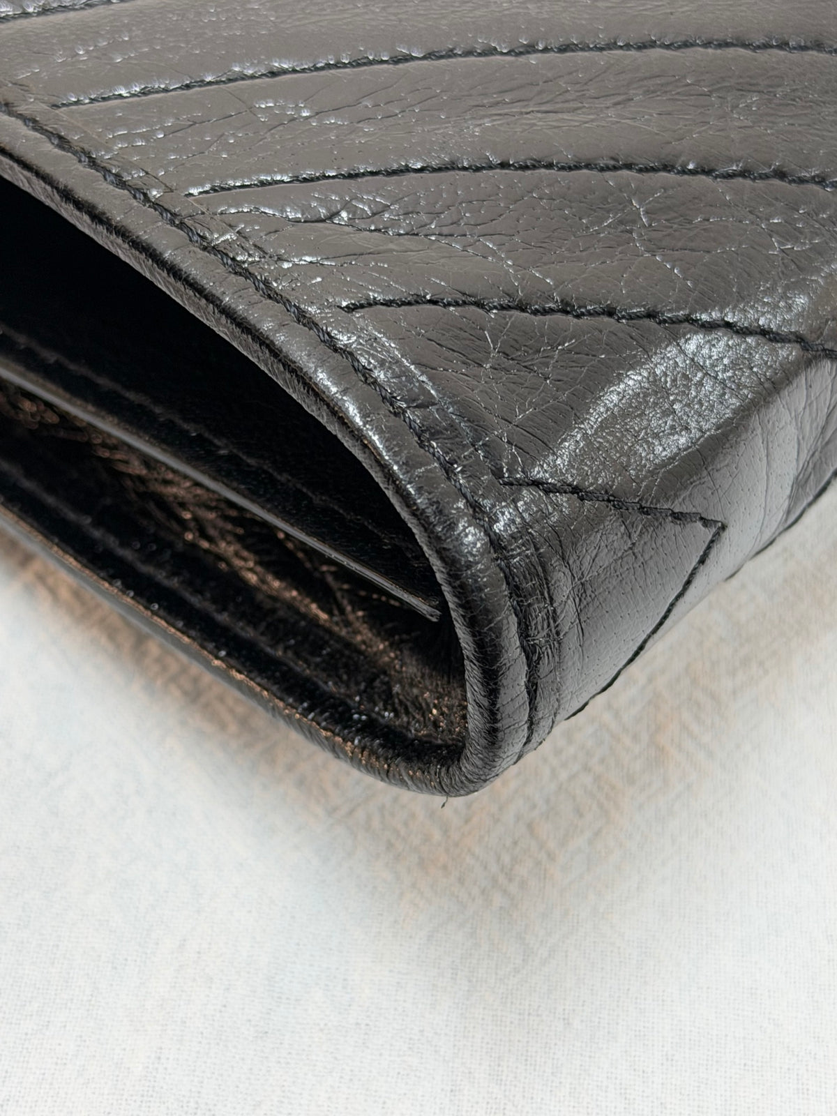 Yves Saint Laurent  Chevron Quilted Flap Clutch Bag
