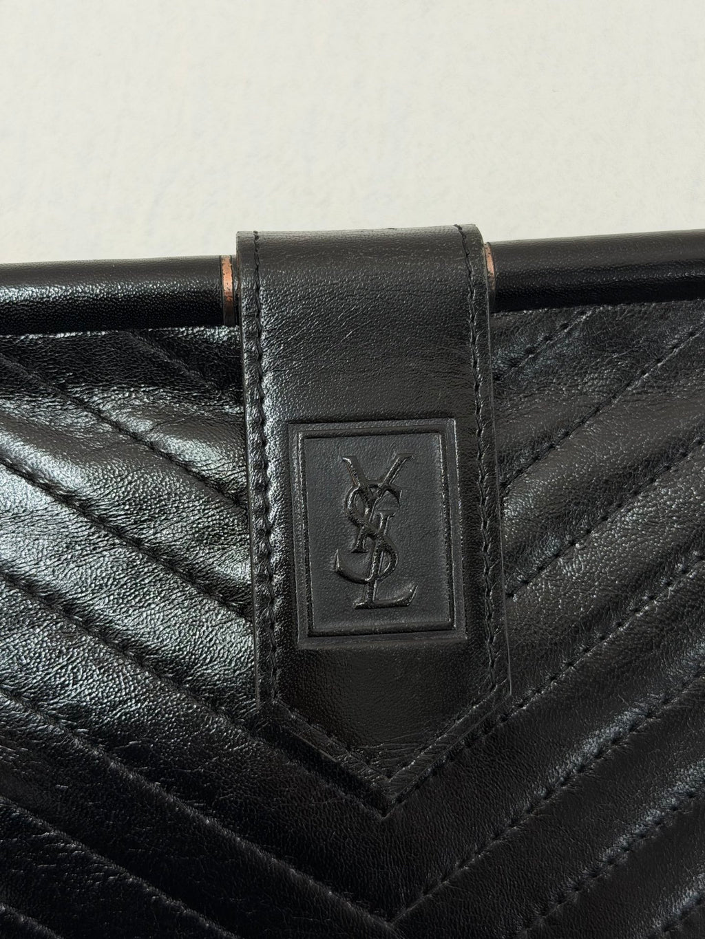 Yves Saint Laurent  Chevron Quilted Flap Clutch Bag