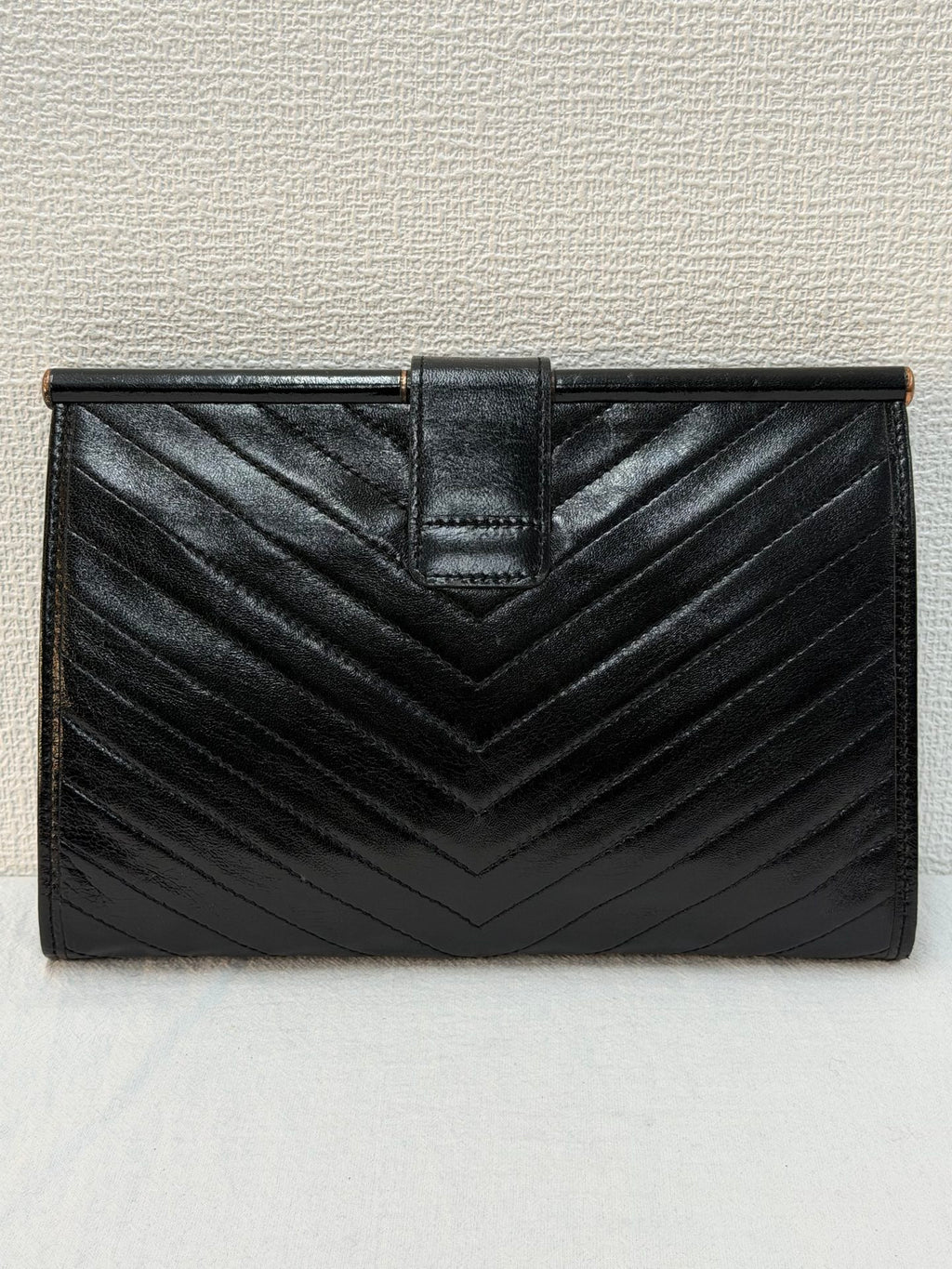 Yves Saint Laurent  Chevron Quilted Flap Clutch Bag