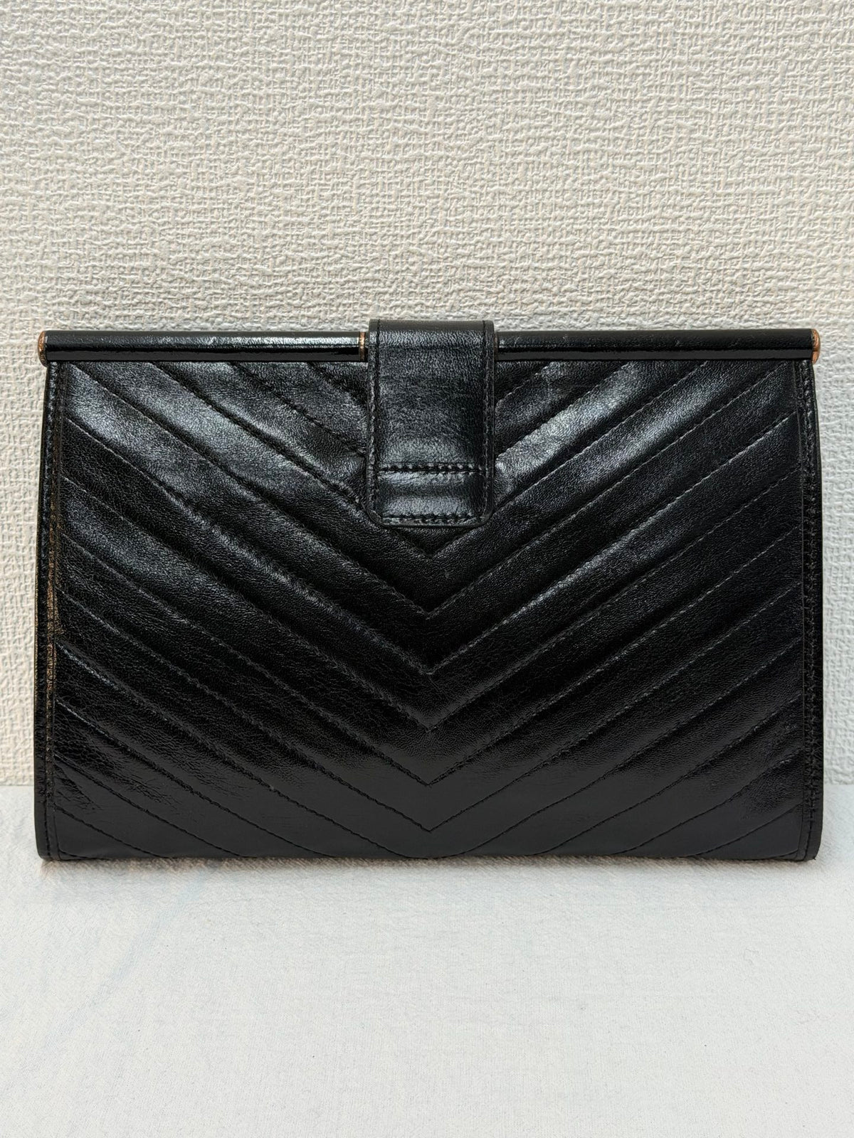 Yves Saint Laurent  Chevron Quilted Flap Clutch Bag