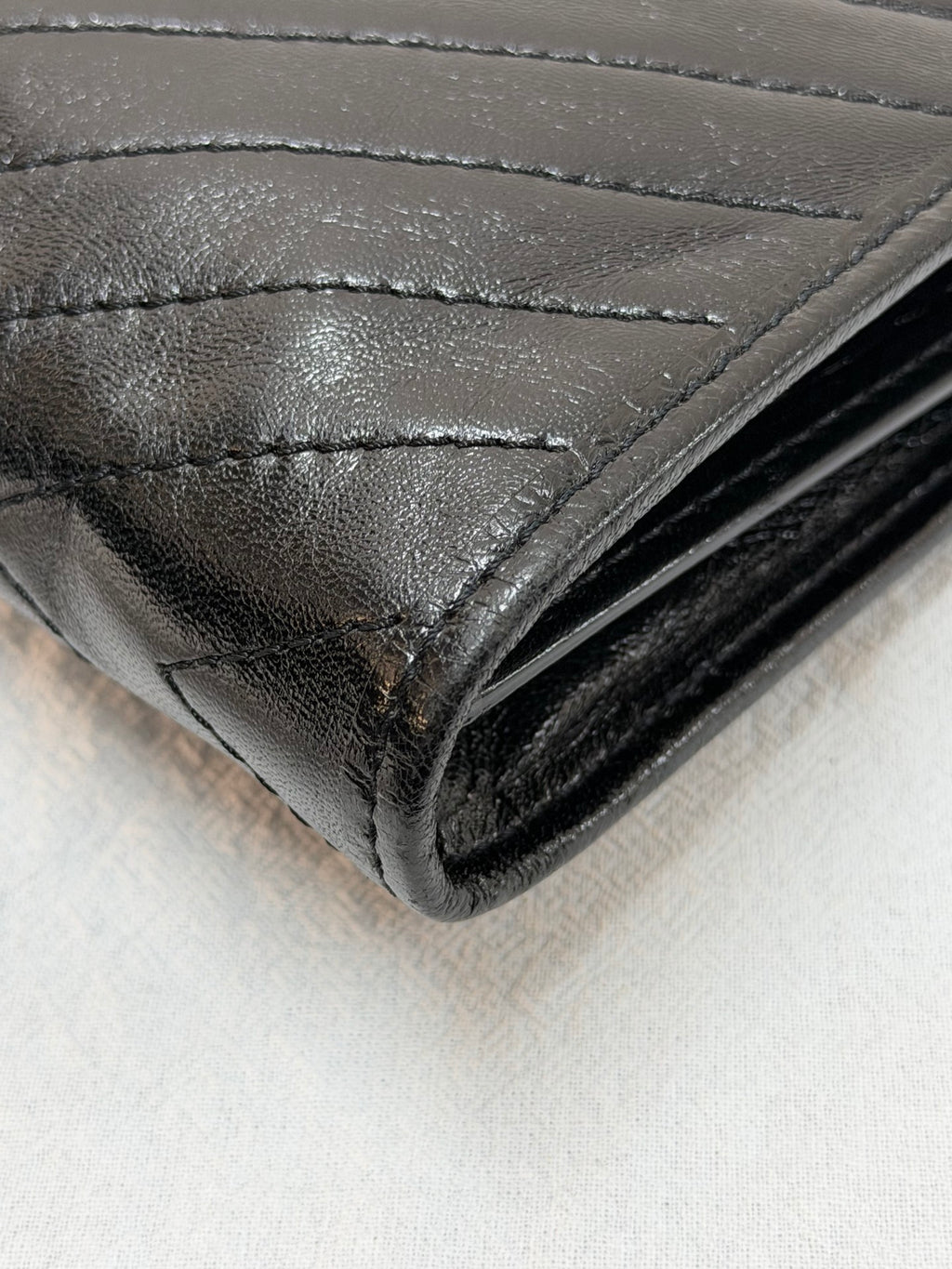 Yves Saint Laurent  Chevron Quilted Flap Clutch Bag