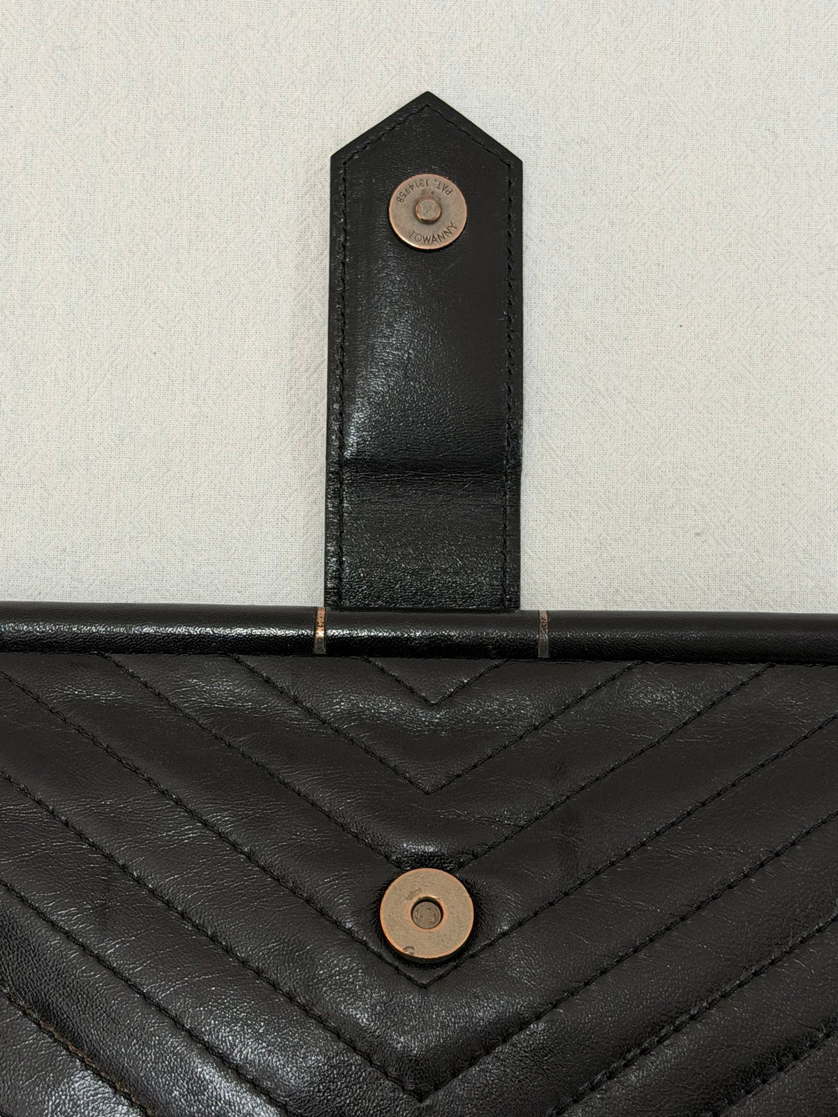 Yves Saint Laurent  Chevron Quilted Flap Clutch Bag