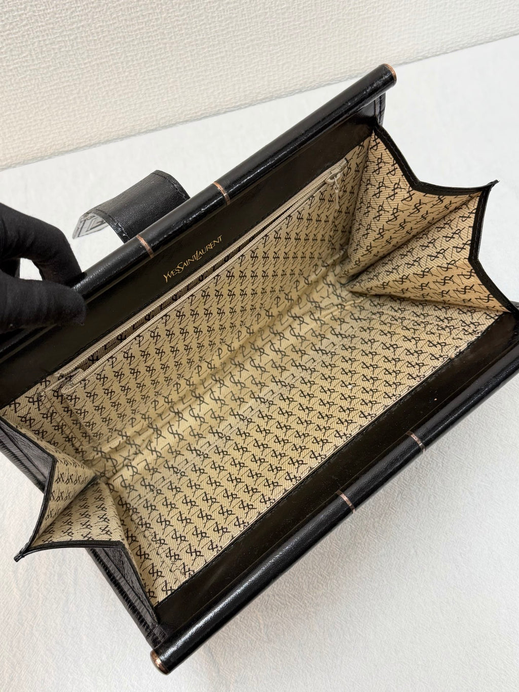 Yves Saint Laurent  Chevron Quilted Flap Clutch Bag