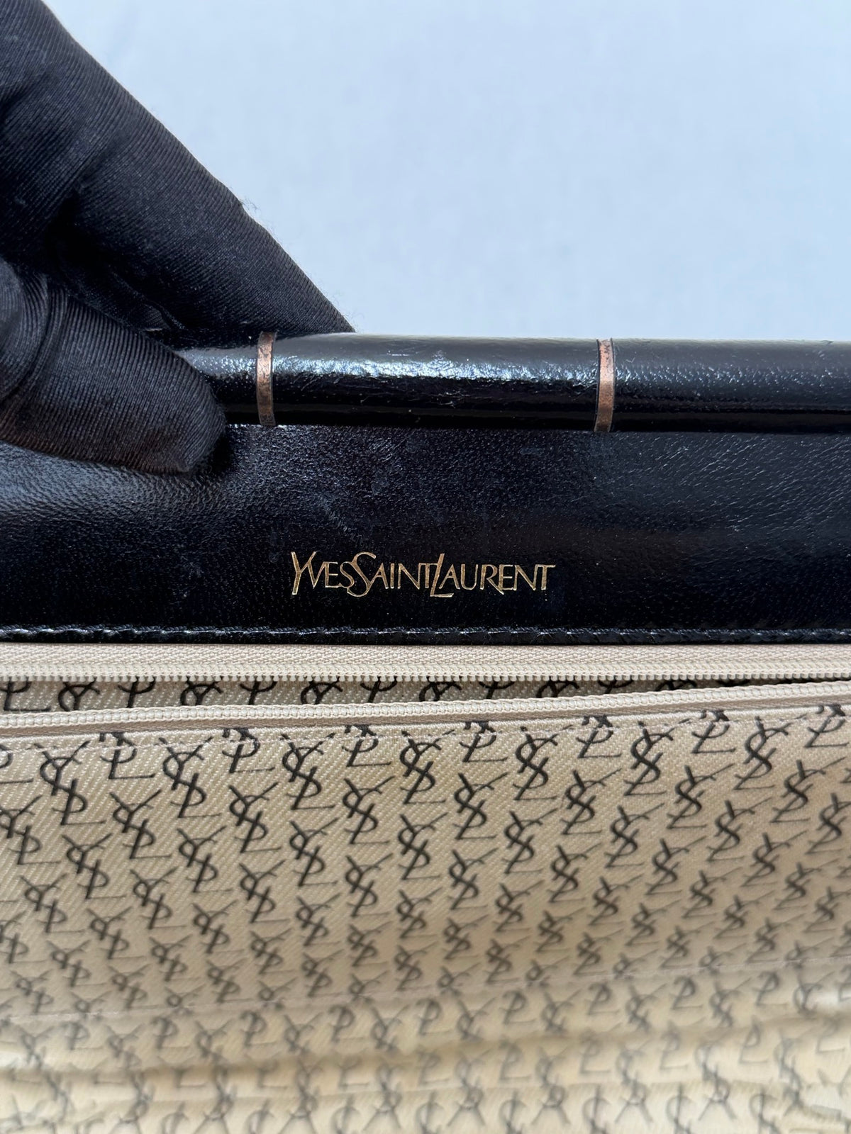 Yves Saint Laurent  Chevron Quilted Flap Clutch Bag
