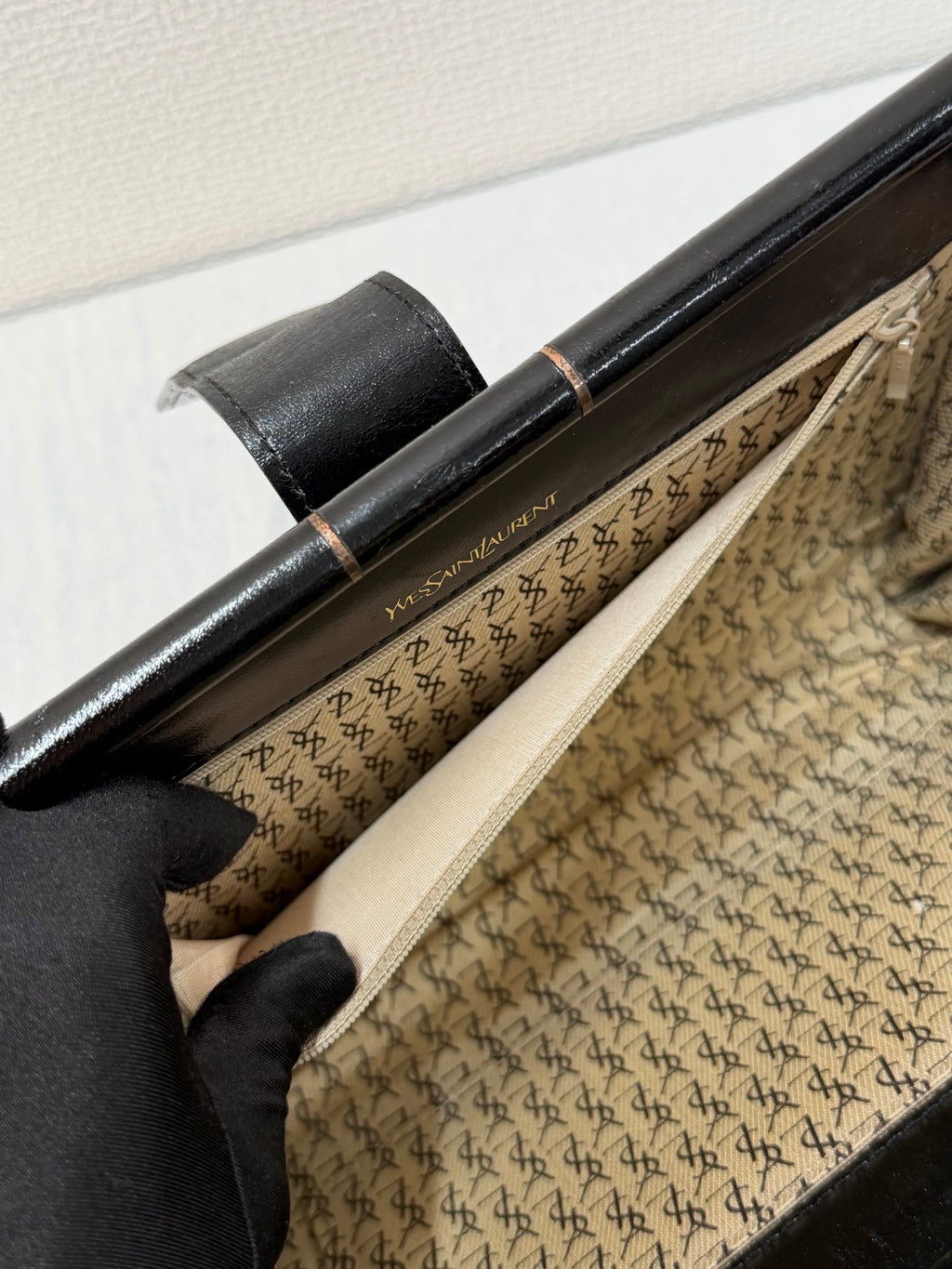 Yves Saint Laurent  Chevron Quilted Flap Clutch Bag