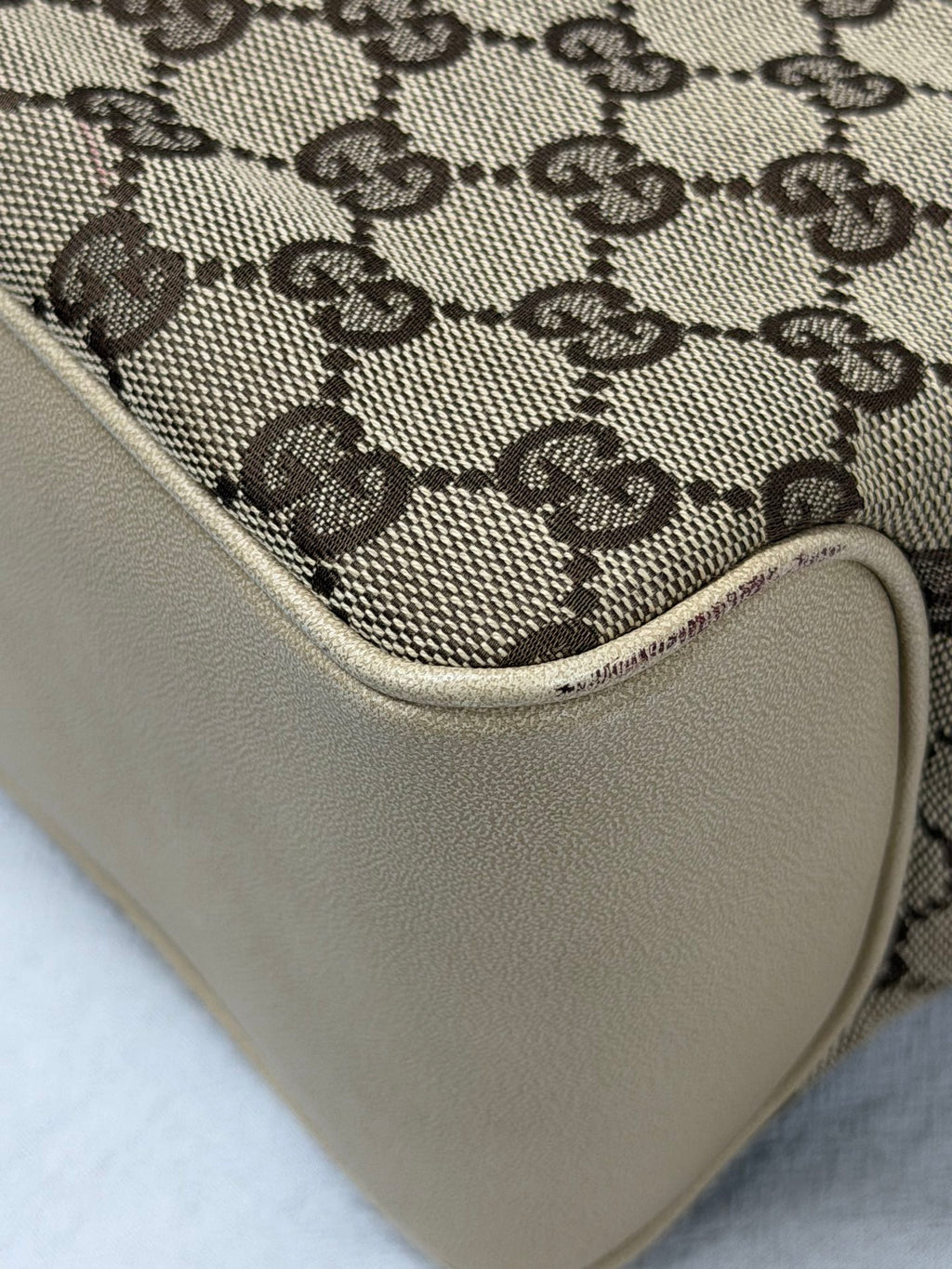 GUCCI  GG Canvas Braided Strap Bucket Shoulder Bag