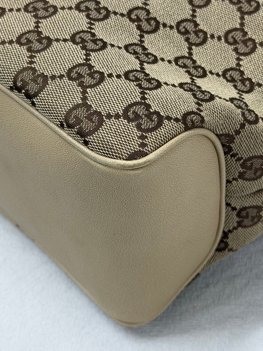 GUCCI  GG Canvas Braided Strap Bucket Shoulder Bag