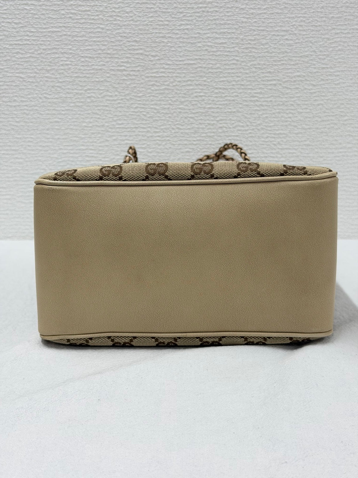 GUCCI  GG Canvas Braided Strap Bucket Shoulder Bag