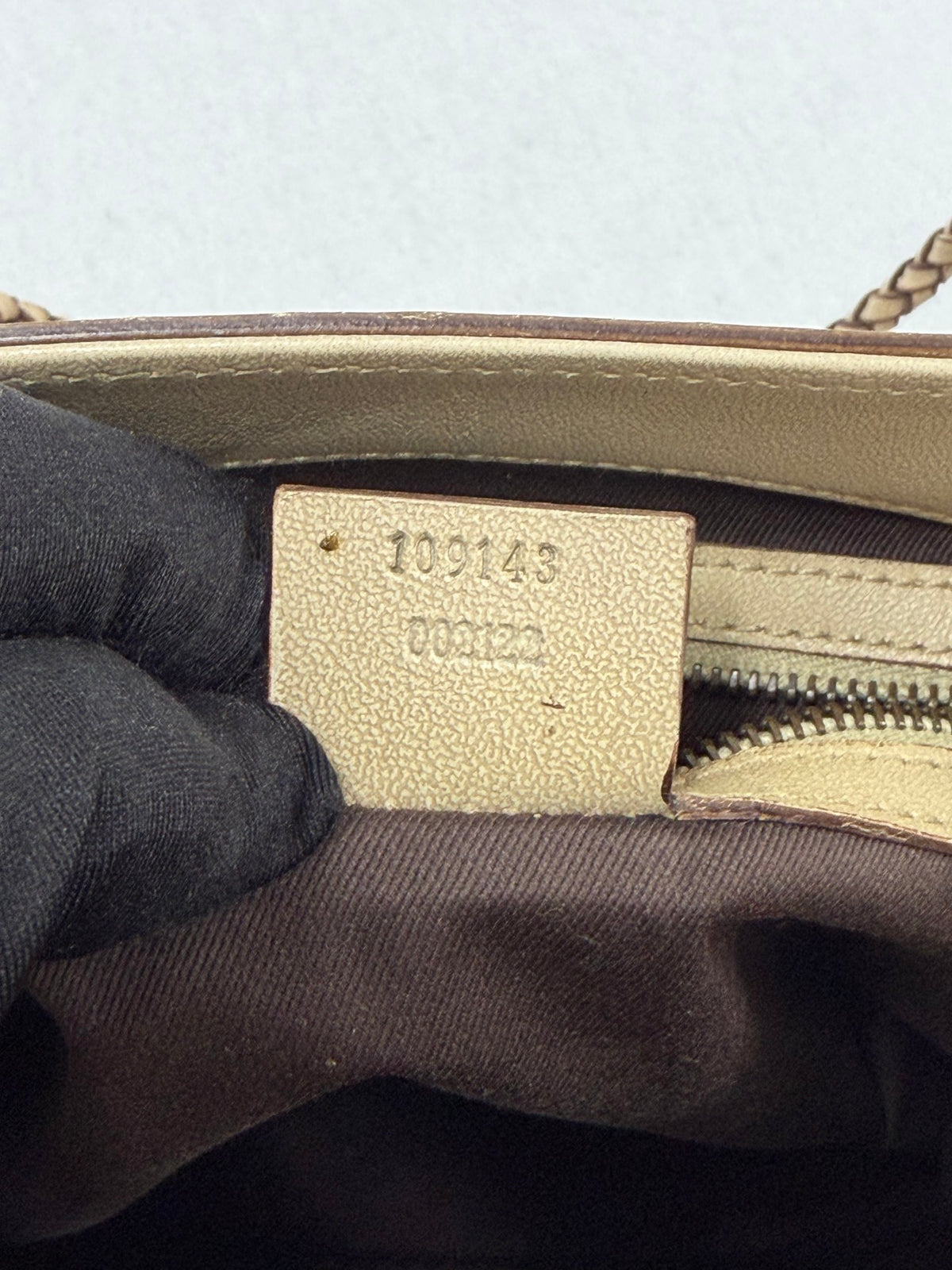 GUCCI  GG Canvas Braided Strap Bucket Shoulder Bag