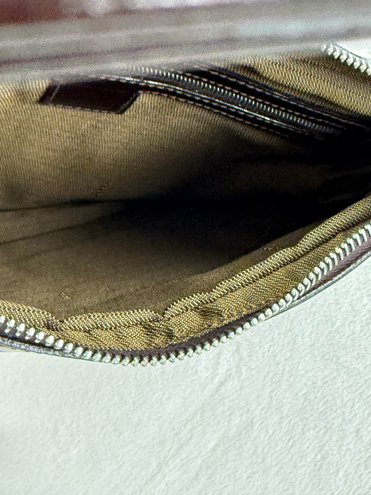 FENDI Zucca Canvas Crescent Hobo Bag