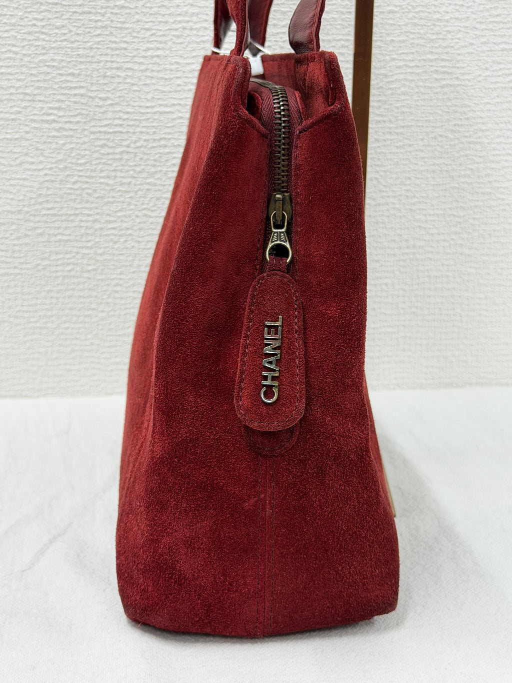 Chanel  Suede LAX Embroidered Logo Tote Bag