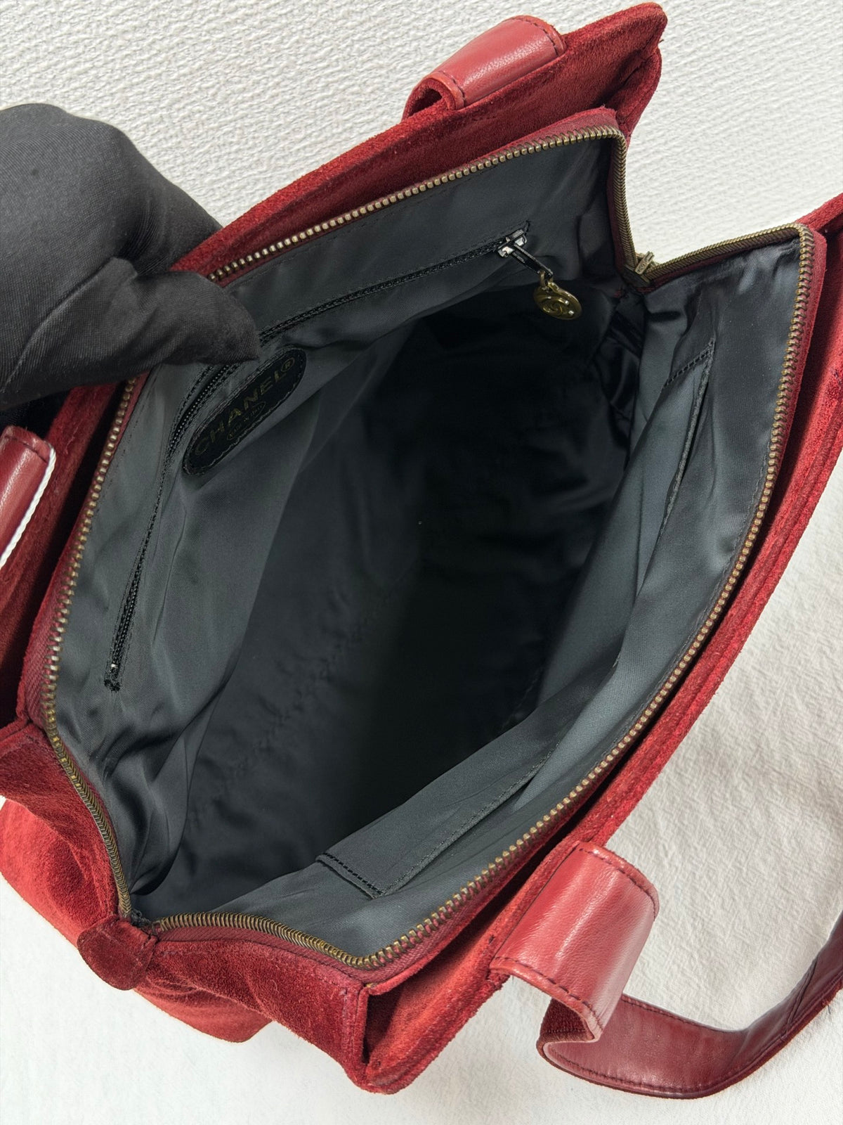 Chanel  Suede LAX Embroidered Logo Tote Bag