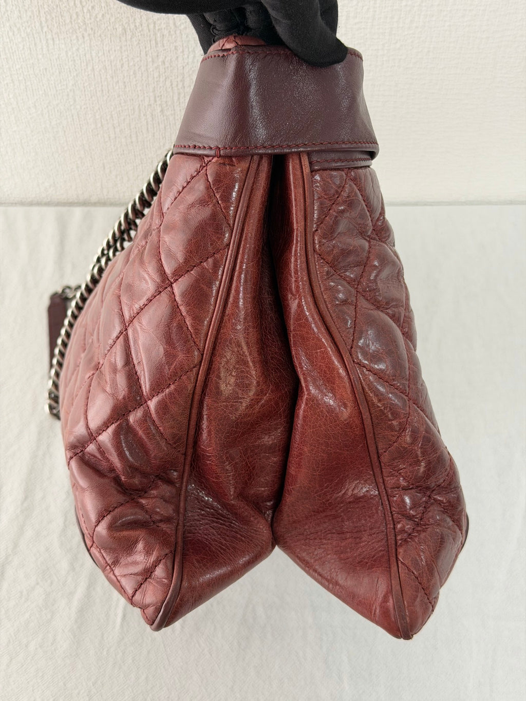 CHANEL Aged Calfskin LAX Chain Shopping Tote Bag