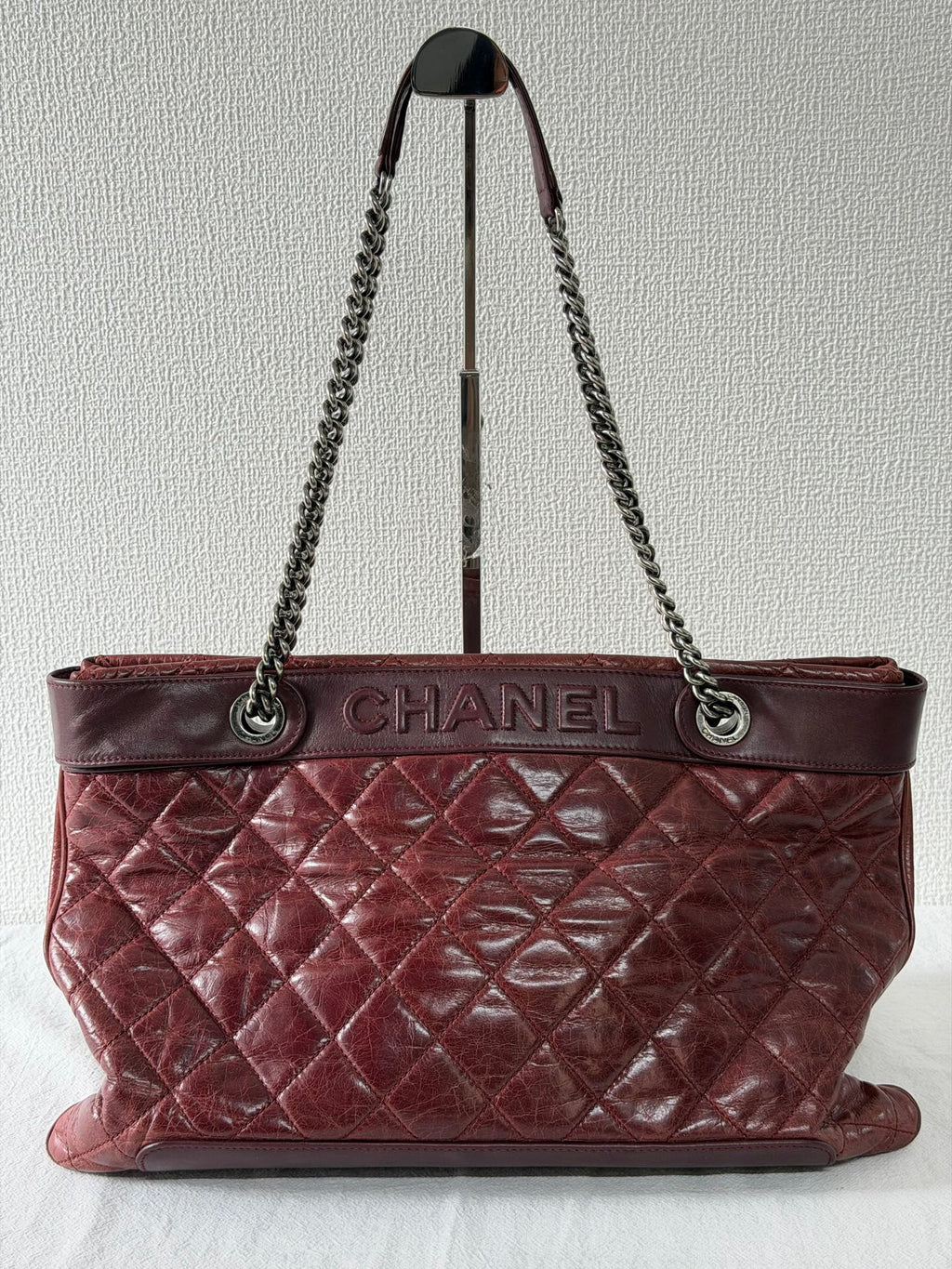 CHANEL Aged Calfskin LAX Chain Shopping Tote Bag