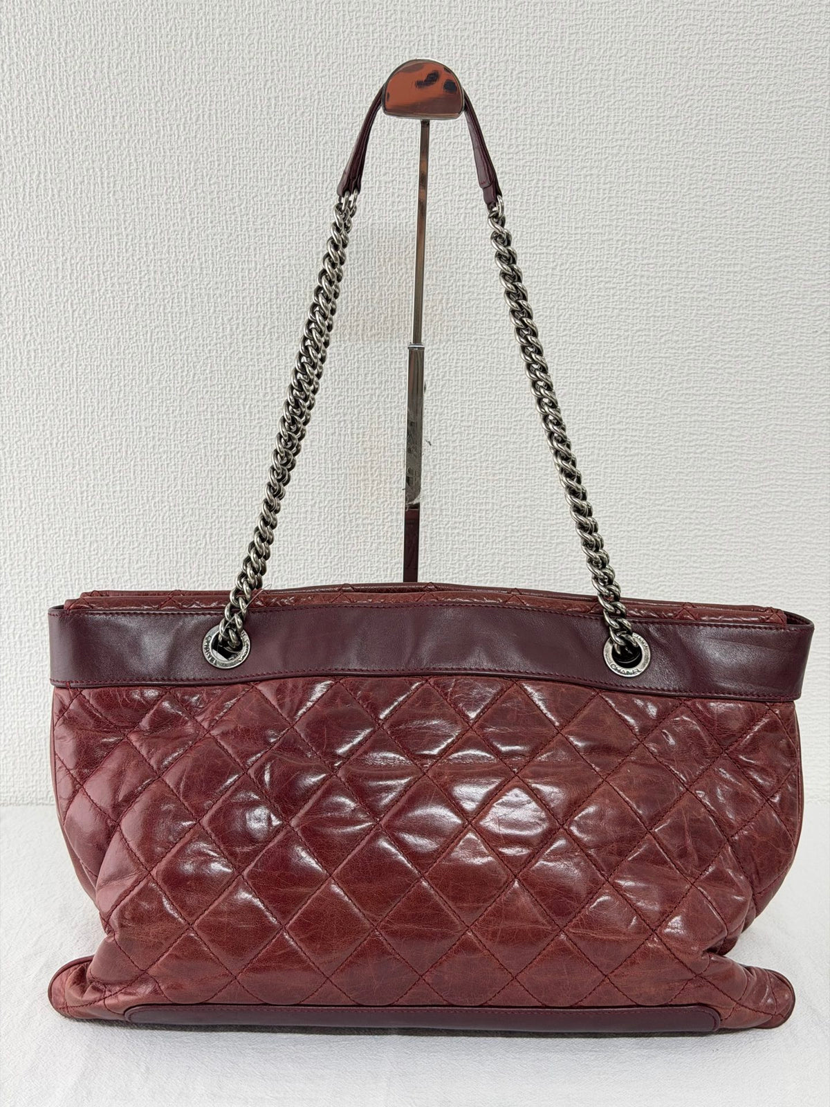 CHANEL Aged Calfskin LAX Chain Shopping Tote Bag