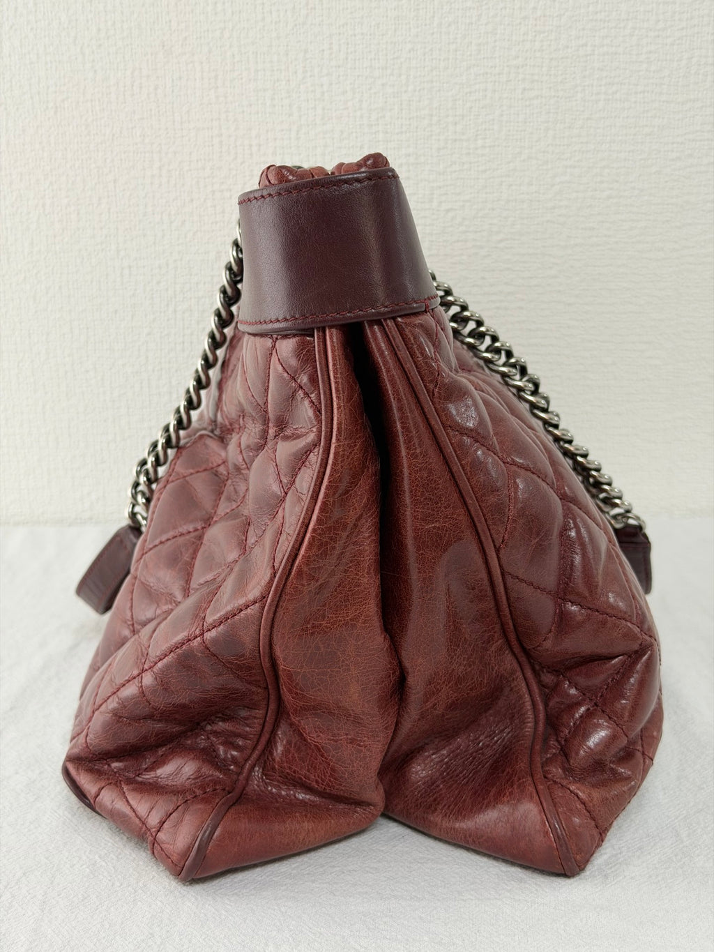 CHANEL Aged Calfskin LAX Chain Shopping Tote Bag