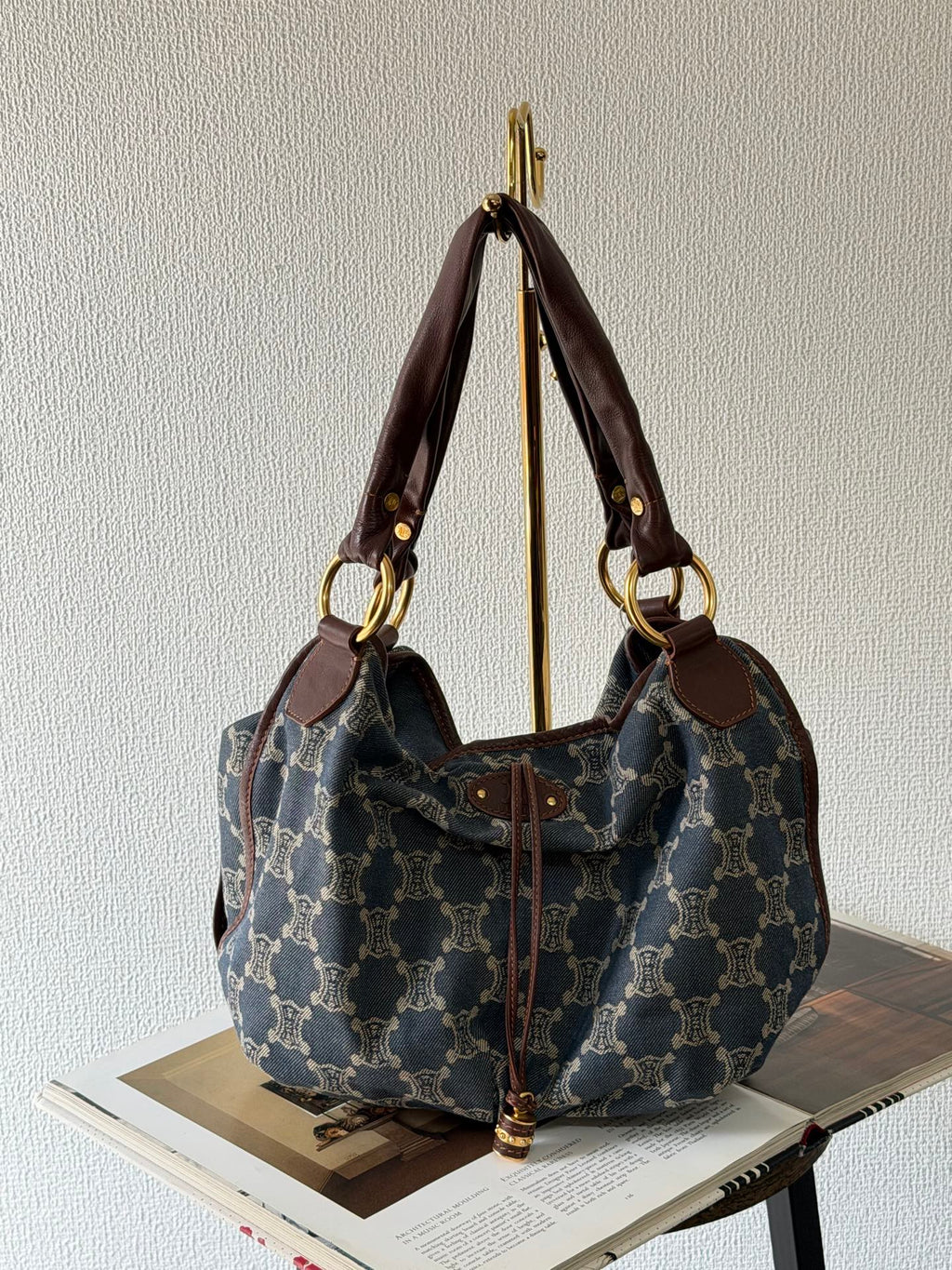 CELINE Macadam Denim Bittersweet Hobo Bag