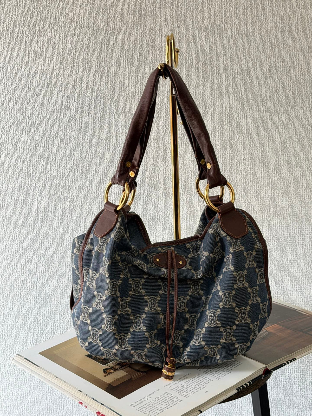 CELINE Macadam Denim Bittersweet Hobo Bag