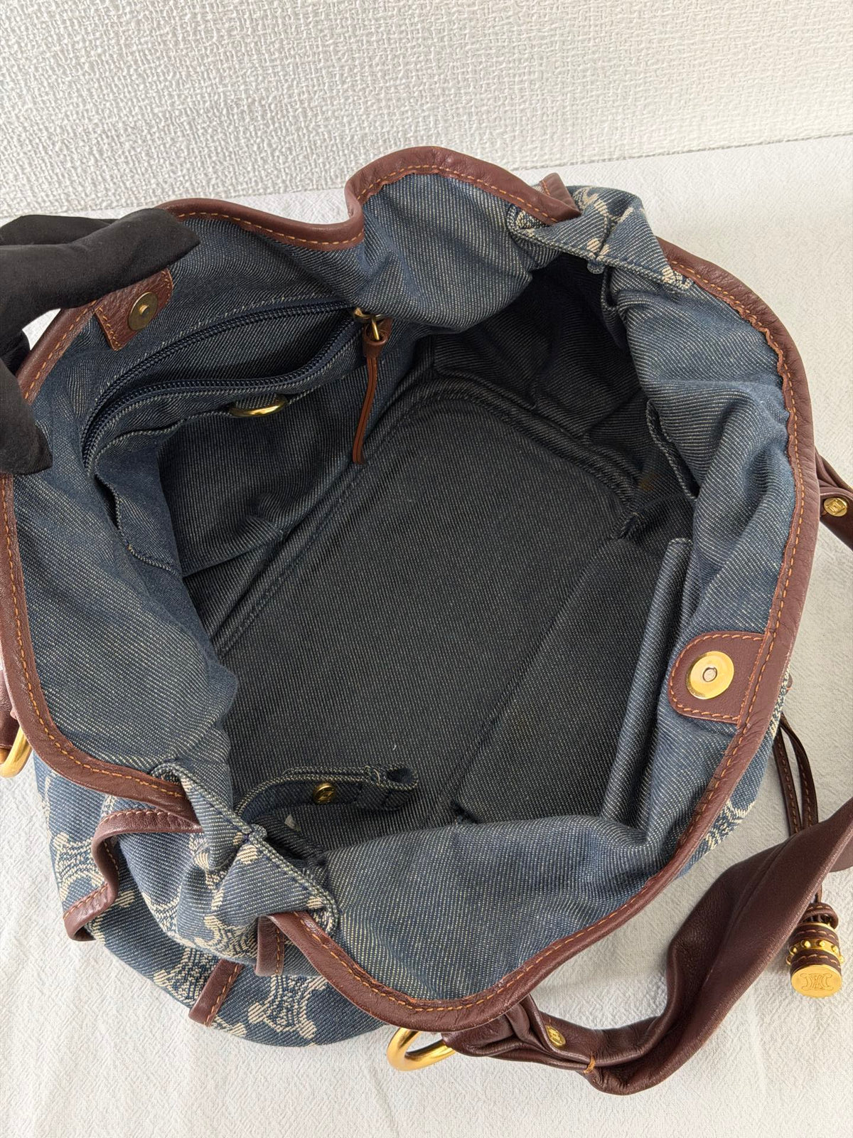 CELINE Macadam Denim Bittersweet Hobo Bag