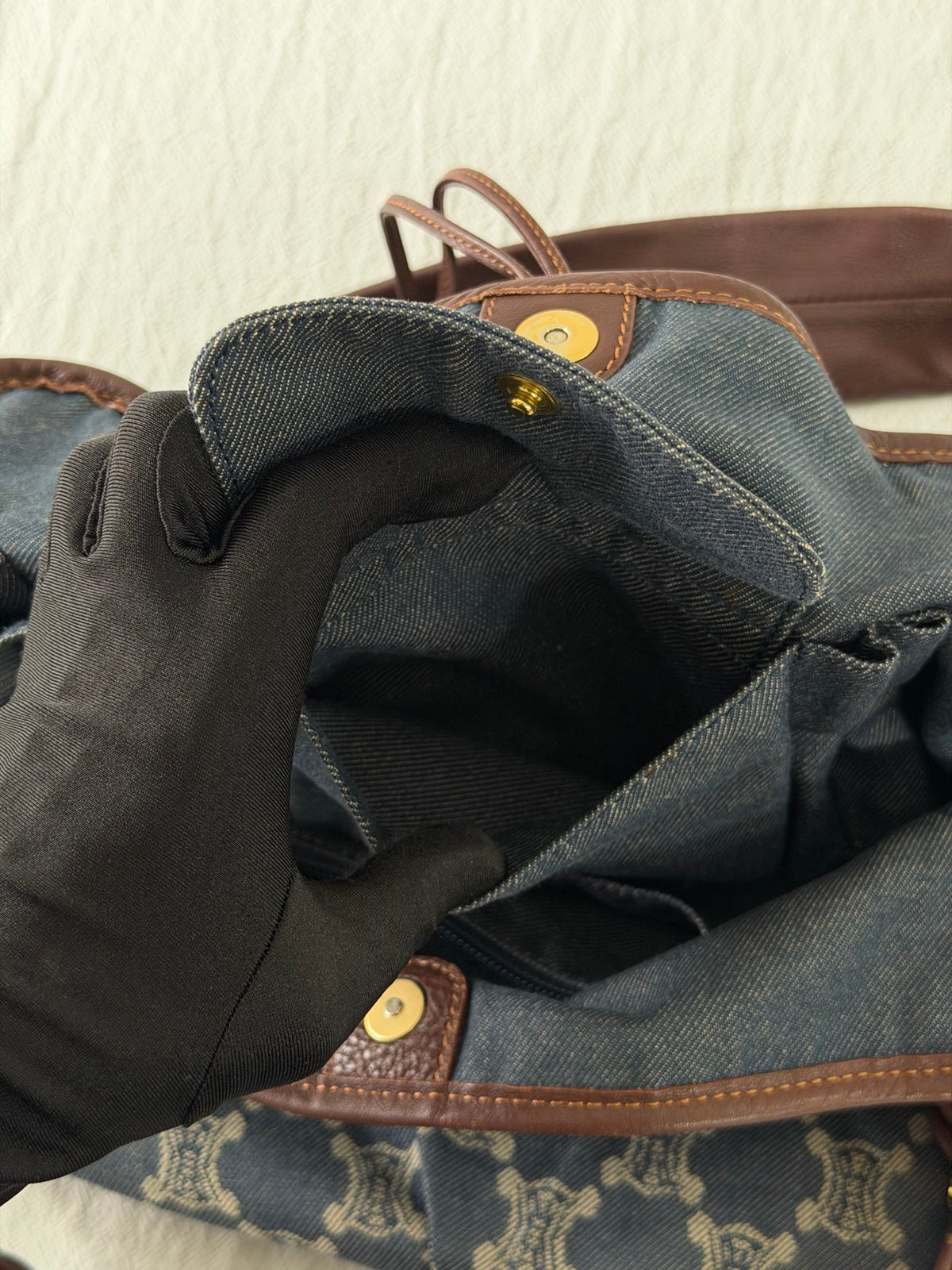 CELINE Macadam Denim Bittersweet Hobo Bag