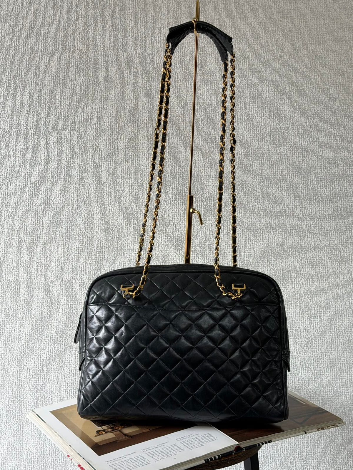 CHANEL Large Lambskin Quilted Front-Pocket Camera Tote Bag