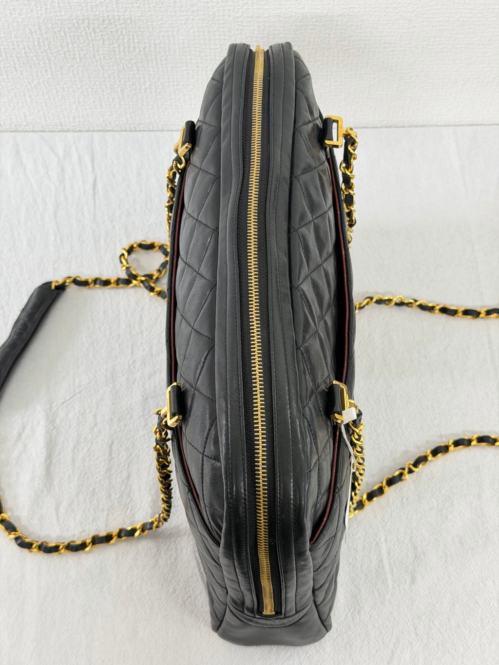 CHANEL Large Lambskin Quilted Front-Pocket Camera Tote Bag