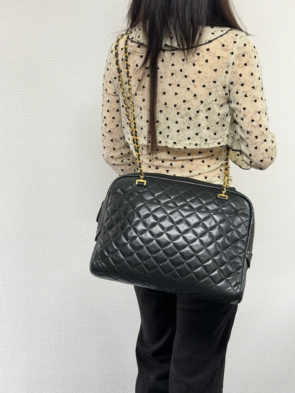CHANEL Large Lambskin Quilted Front-Pocket Camera Tote Bag
