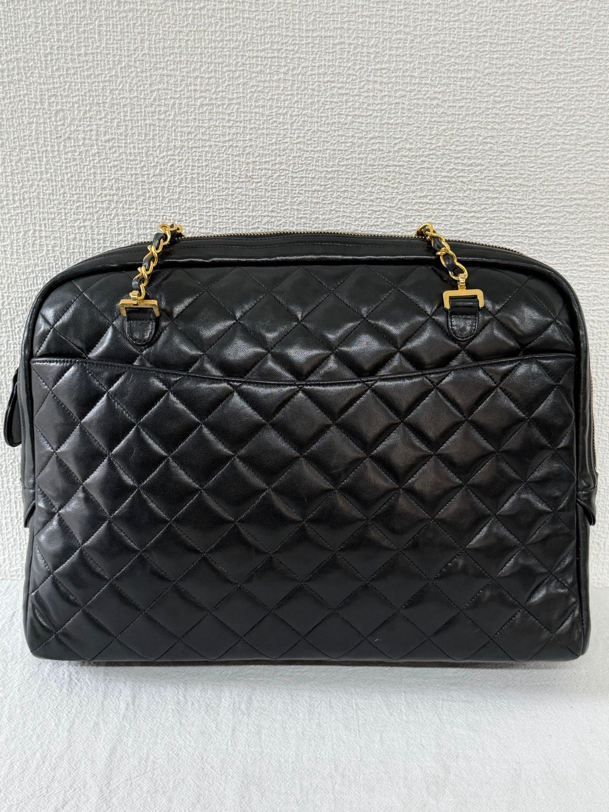 CHANEL Large Lambskin Quilted Front-Pocket Camera Tote Bag