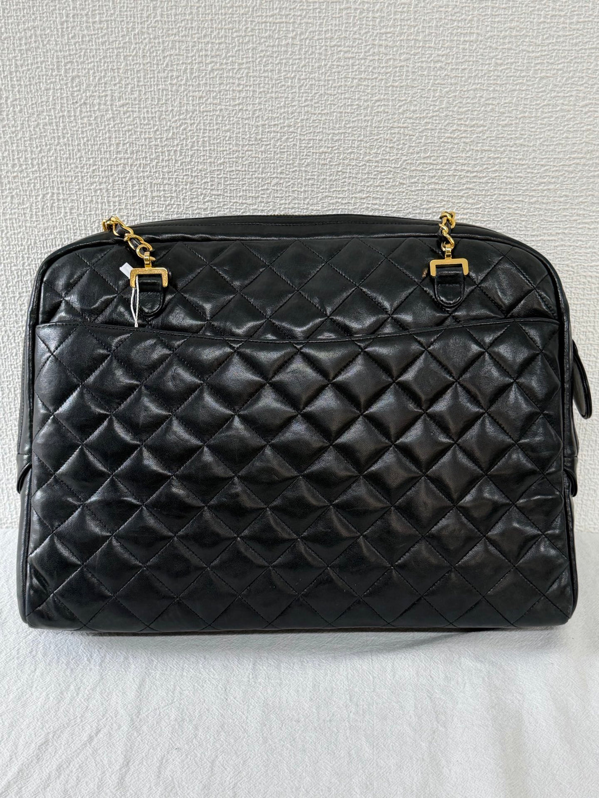 CHANEL Large Lambskin Quilted Front-Pocket Camera Tote Bag